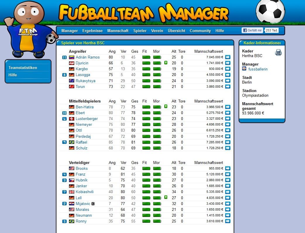 BrowserGames.de Online Soccer Manager